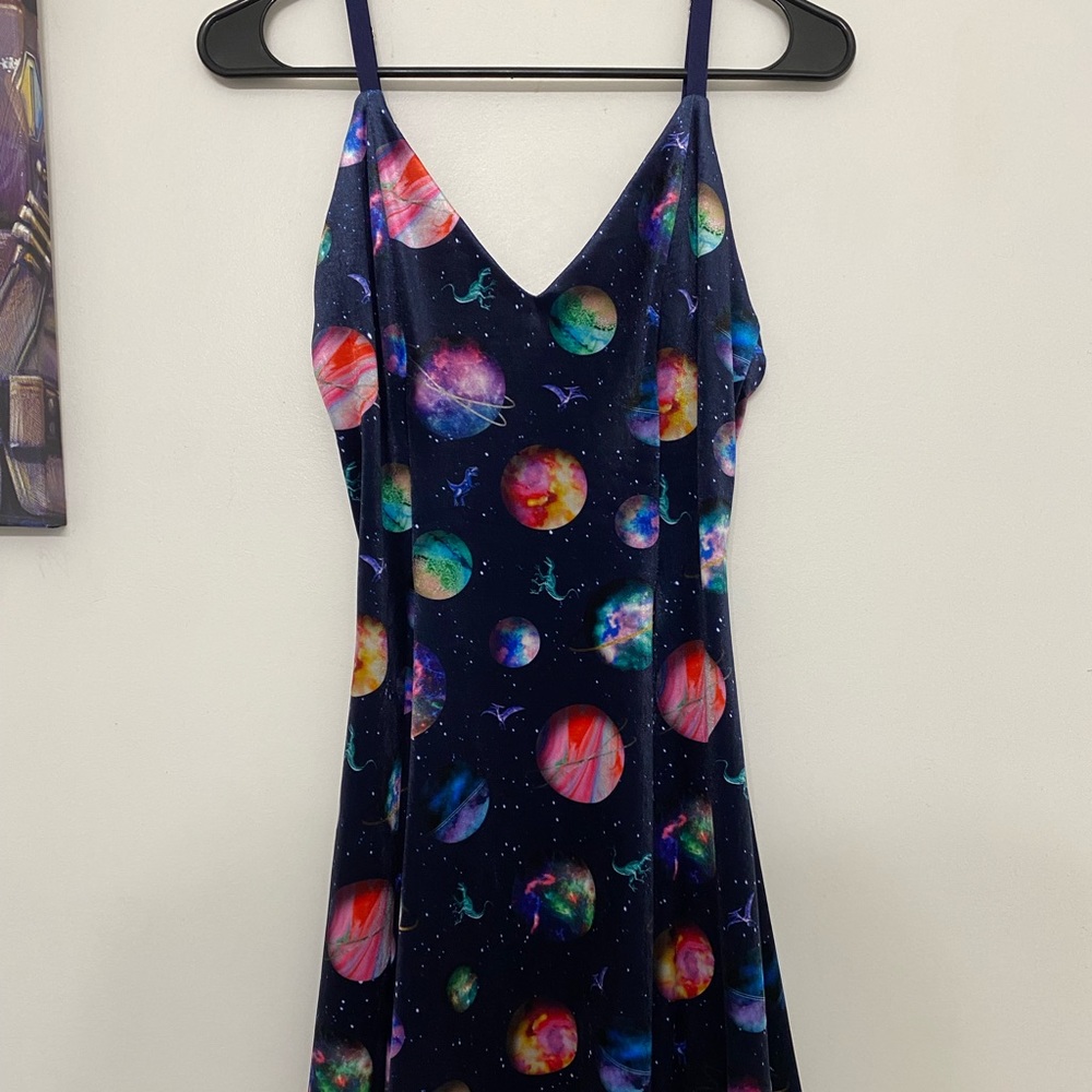 Black Milk Clothing Dino Universe Velvet Mini Strappy Dress NWT Medium